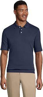 Lands' End School Uniform Men's Short Sleeve Banded Bottom Polo Shirt Small  Classic Navy at Amazon Men's Clothing store